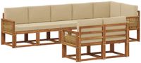 vidaXL - Bank loungeset - 8 zitplekken - Polyester - Natuurlijk en beige