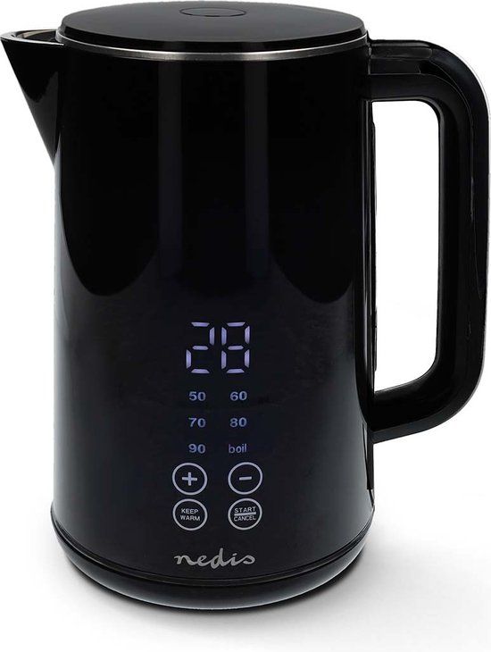Nedis Waterkoker - 1.7L - Temperatuurregeling - Zwart