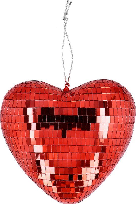 Boland - Discobal Hart rood - Glitter & Glamour - 80's & 90's - Disco - Themafeest - Verjaardag - Valentijn