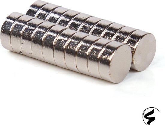 Sitna Radiatorfolie Magneten - 20 Stuks 8x3mm Neodymium Magneten - Rond - Sterke Zilverkleurige Magneetjes