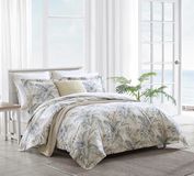 Tommy Bahama Dekbed Set-100, ultrazacht en ademend, omkeerbaar beddengoed met bijpassende shams, katoen, blauw, kingsize