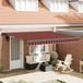 Maison Exclusive - Parasol extensible, rouge et noir, 350 x 250 cm