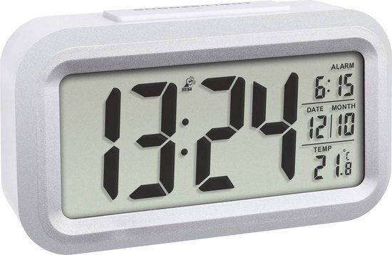 TFA Dostmann Lumio Plus Wekker - Zendergestuurd - Wit/Zilver