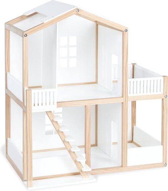 Pinolino Poppenhuis Ida Wit - Naturel | Hout | 3+ jaar
