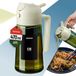 PORTENTUM Olijfolie spuitfles voor het koken 16oz/470ml 2-in-1 spray- en schenkfunctie - Anti-druppel groene glazen flessendispenser met lichtbescherming - Meertalige etiketten - Airfryer salades