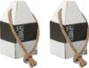 Excellent Houseware Deurstopper - 2x - havenpaal maritiem hout/touw 18 cm