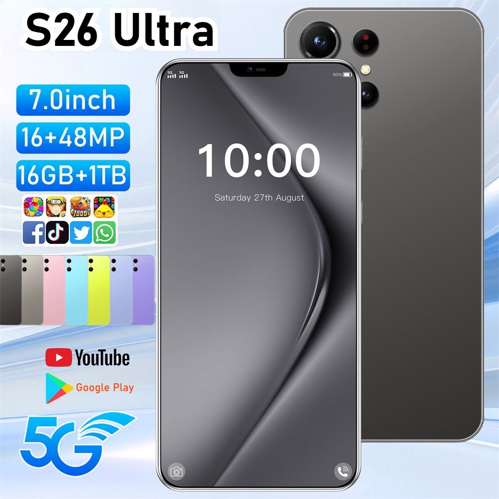 CHOTOG Nieuwe Smartphone voor S26 Ultra 7.0HD 4G 5G Dual Simkaart 22GB+2TB Mobiele Telefoon 8000mAh Android Mobiele Telefoons Ontgrendeld