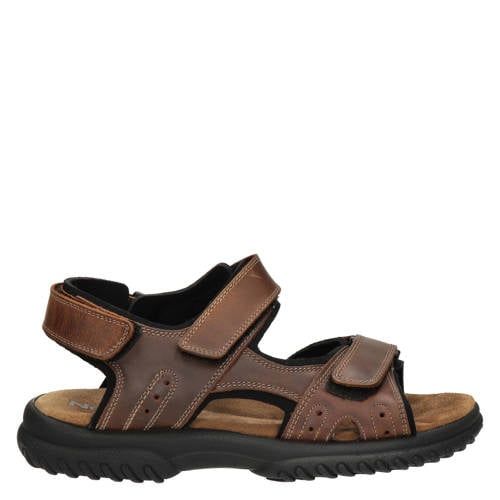 Nelson leren sandalen met profielzool bruin