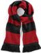 Beechfield Gestreepte sjaal Stadium B479 - Black / Classic Red