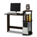 Furinno Compact computerbureau, pc-tafel, bureautafel, met planken, espresso/zwart, 99 (breedte) x 85,3 (hoogte) x 39,4 (diepte) cm
