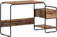 vidaXL Bureau met opslag Oud hout 131,5 x 50 x 75,5 cm