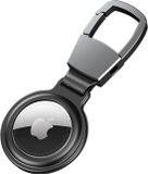 Merkloos Apple AirTag Sleutelhanger Metalen Case met Magnetische Sluiting Zwart