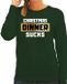 Bellatio Decorations Shoppartners Bv Foute Kersttrui / sweater - Christmas dinner sucks - kerstdiner - groen voor dames - kerstkleding / kerst outfit XL