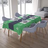 Bonamaison Tafelkleed, Anti-Mold, Sneldrogend, Waterdicht, 100% Polyester Tafellaken, Petroleum Groen, Wit, 140 x 200 Cm - Ontworpen en Vervaardigd in Turkije