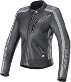 Alpinestars Stella Dyno Lederjacke Schwarz Tar Grau Dunkelgrau XS