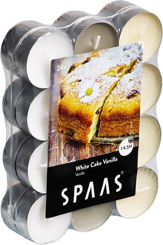 Spaas 24 geurtheelichten White Cake Vanilla