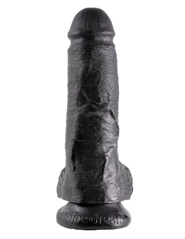 King Cock 8 Inch With Balls Black