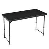 Amazon Basics vouwtafel, rechthoekig, 4-voudig in hoogte verstelbaar met handgreep, voor binnen en buiten, draagbaar, lichtgewicht, reistafel, picknick, camping, zwart, 121,4 x 60,7 x 86,1cm