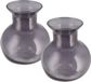 DK design Vase Mira - 2x - vase boule modèle - verre fumé - D16 x H17 cm