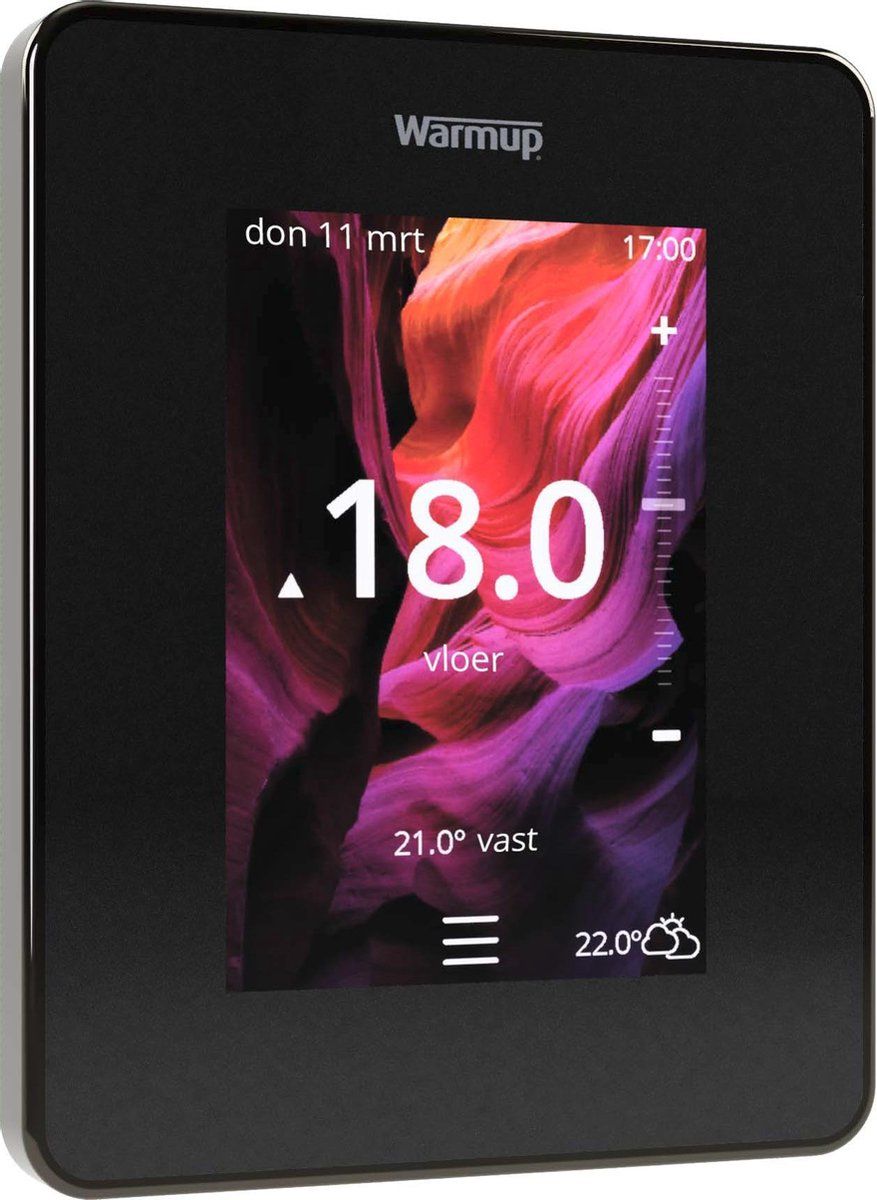 Warmup 6iE Smart Wifi Thermostaat Elektrische vloerverwarming | Onyx Black / Zwart