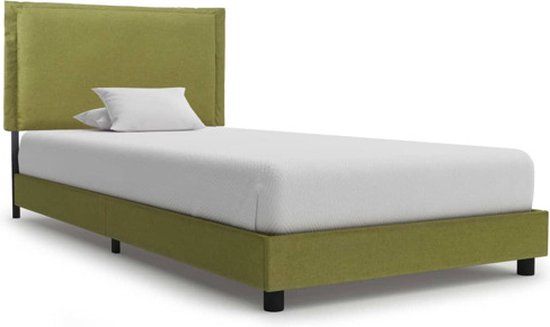 vidaXL Bedframe stof groen 90x200 cm