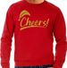 Bellatio Decorations Foute Kersttrui/sweater voor heren - cheers! - rood - glitter goud - kerstfeest XL