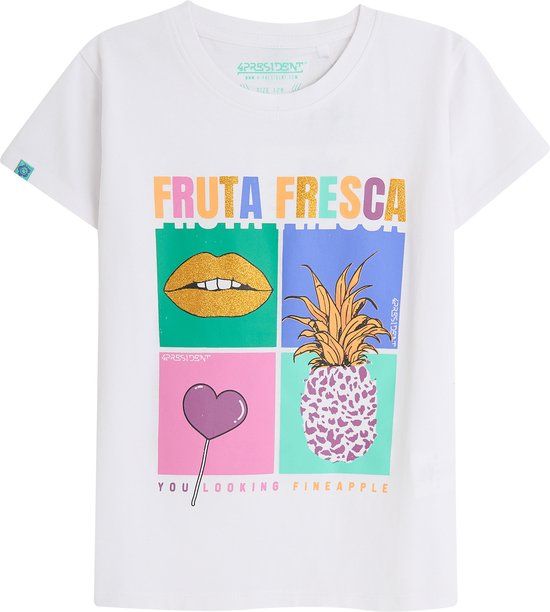 4PRESIDENT T-shirt meisjes - White - Maat 116