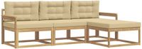vidaXL - Buiten - bank - set - 4 - st - Wit - en - Beige - Polyester