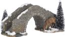 LuVille Kerstdorp Miniatuur Brug met Hert - L24 x B11,5 x H13 cm