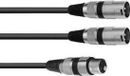 Omnitronic 30225203 XLR Adapterkabel [1x XLR-bus 3-polig - 2x XLR-stekker 3-polig] 0.50 m Zwart