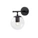 WELL HOME MOBILIARIO & DECORACIÓN Wandlamp, transparant, metaal, zwart, 15 x 24 x 24 cm, E14 max. 40 W