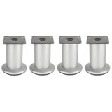 cyclingcolors 4 meubelpoten Ø 50 mm hoogte 80 mm metaal met verstelling 7 mm basis 50 mm universeel voor bank, kast, keuken, badkamer, mat chroom