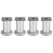 cyclingcolors 4 meubelpoten Ø 50 mm hoogte 80 mm metaal met verstelling 7 mm basis 50 mm universeel voor bank, kast, keuken, badkamer, mat chroom