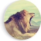 Artaza Forex Muurcirkel Brullende Leeuw - 50x50 cm - Wandcirkel