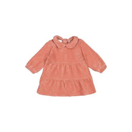 Feetje fluwelen korte jurk roze