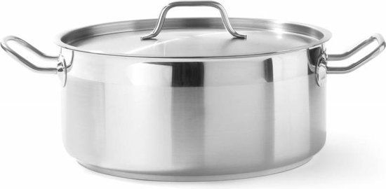 Hendi Kookpan laag met deksel - 1.5 liter - Grijs