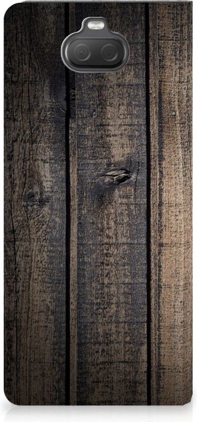 Sony Xperia 10 Book Case - Brown - Faux Leather - Wood Print - B2Ctelecom