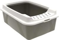 ROTHO MYPET Kattenbak met rand, 57,2 x 39,3 x 20,9 cm, cappuccino, gerecycled plastic, lage instap