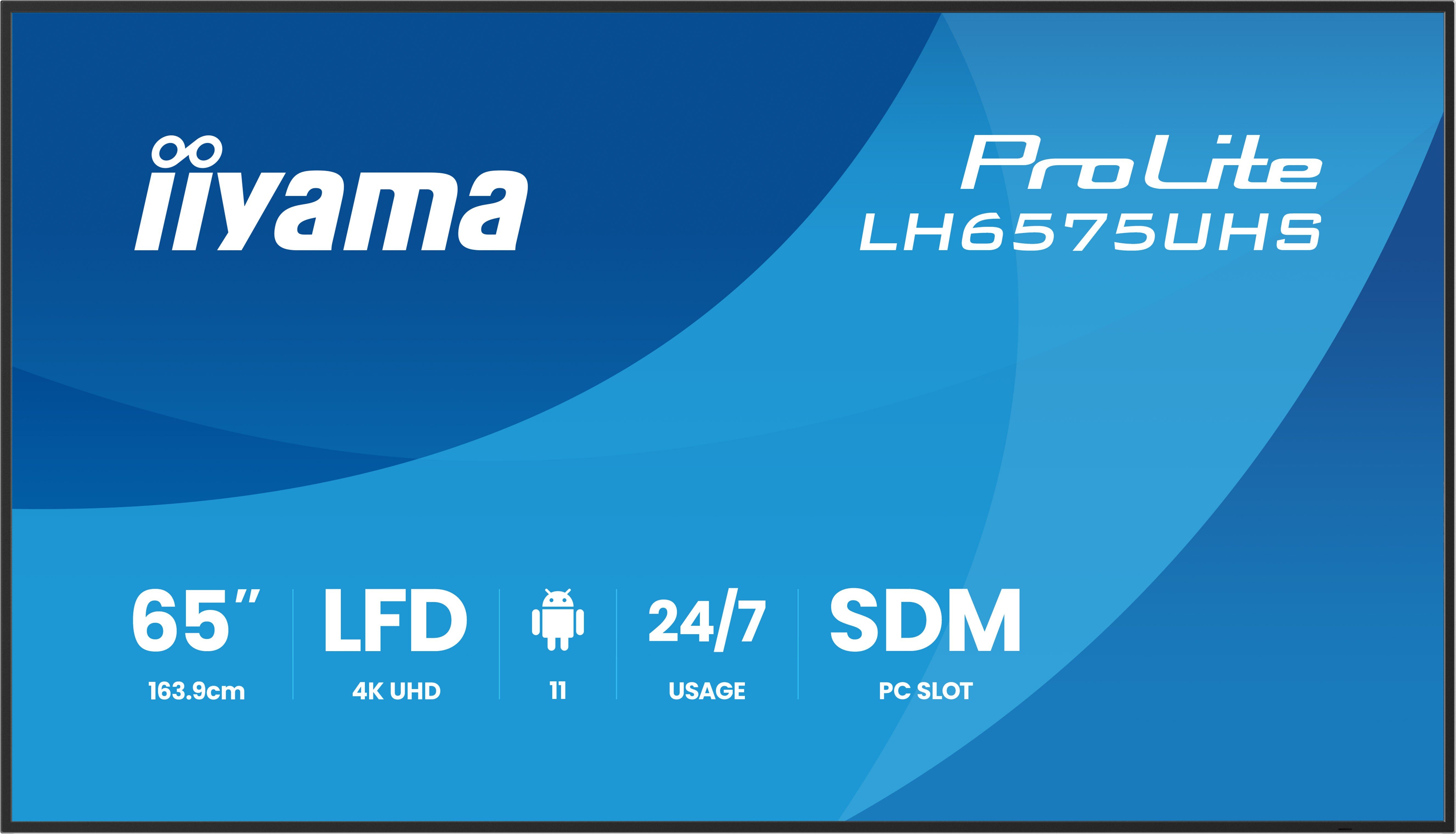 iiyama ProLite 65" 4K UHD Digital Signage Display - Android, Wi-Fi, 24/7