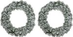 Decoris 2x stuks couronnes de Noël/couronnes de sapin vertes avec neige 35 cm