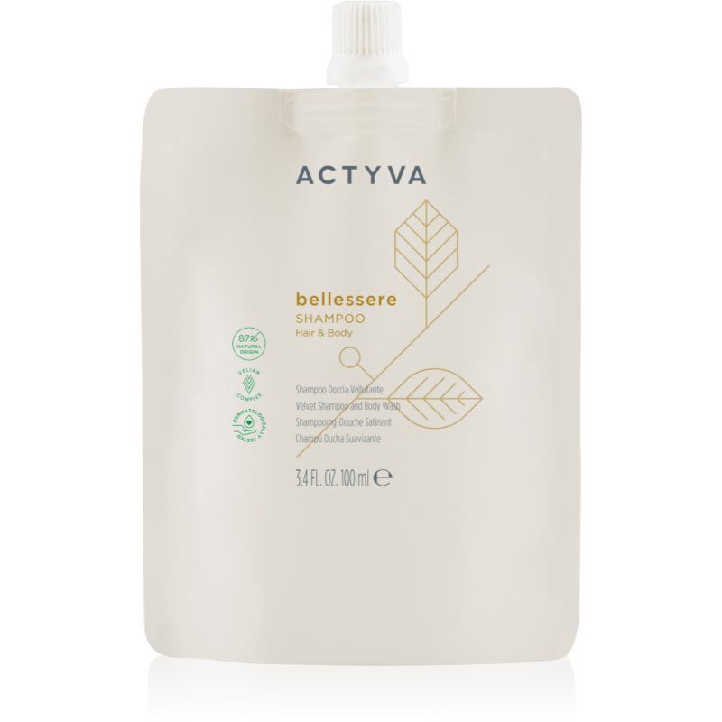 Kemon Group Actyva - Beaussere Shampoo, douche voor lichaam en haar met klittenbandwerking met arganolie en linnen – reisformaat 100 ml