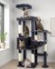 XXL arbre à chat 167 cm - Grand poteau griffoir avec plateforme, maisonnette et panier pour grands chats jusqu'à 20+ lbs - Gris foncé