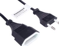 PremiumCord Voedingskabelverlenging voor PC 230V eurostekker 2 m zwart