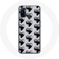 Maniacase Etui voor Oppo A53 Zwart hartjes