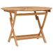 vidaXL Opklapbare tuintafel, naturel, Ø 110 x 75 cm, massief teakhout