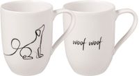 Villeroy & Boch Statement mokken set van 2 "Dog" 280 ml wit-gekleurd porselein