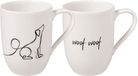 Villeroy & Boch Statement mokken set van 2 "Dog" 280 ml wit-gekleurd porselein