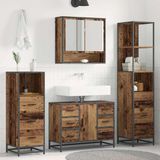 vidaXL Badkamermeubel Set Oud Hout 80 x 33 x 60 cm