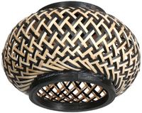 Anne Light Home Lampenkap K2014BS – Bamboe Ø22,5cm – Crème/Zwart – Boho Stijl