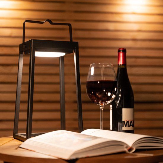 Brendz Tulsa Solar Lantern - Outdoor Garden Table Lamp - USB-C Rechargeable - IP44 Waterproof - 3 Light Modes - Aluminum - 3000K - 1000 lm - 18x18x30 cm